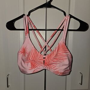 Hurley Pink Tropical Bikini Top